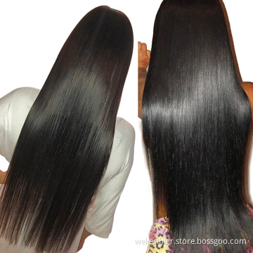 High Quality 24 26 28Inches 300G 100% Unprocessed Bone Straight Human Hair Wigs 10A Full Lace Straight Virgin Remy Hair Wig